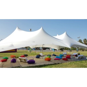 אוהל לייקרה להשכרה 6*12 - צבע לבן